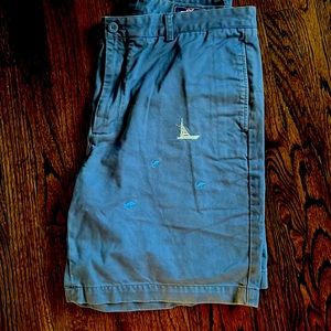Vineyard Vines Embroidered Shorts Fishing Boat Fish Vintage